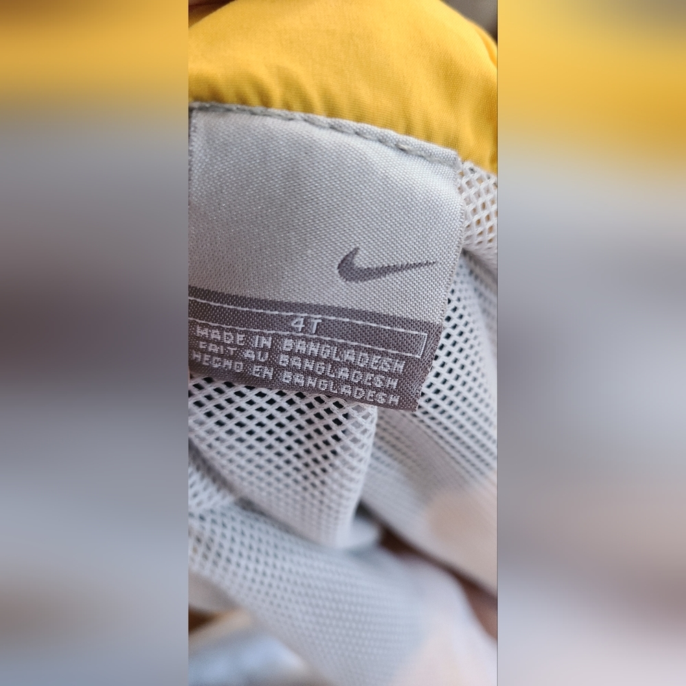 Nike jacket 4T‎ midnight navy yellow white swoosh hooded windbreaker - Picture 5 of 11